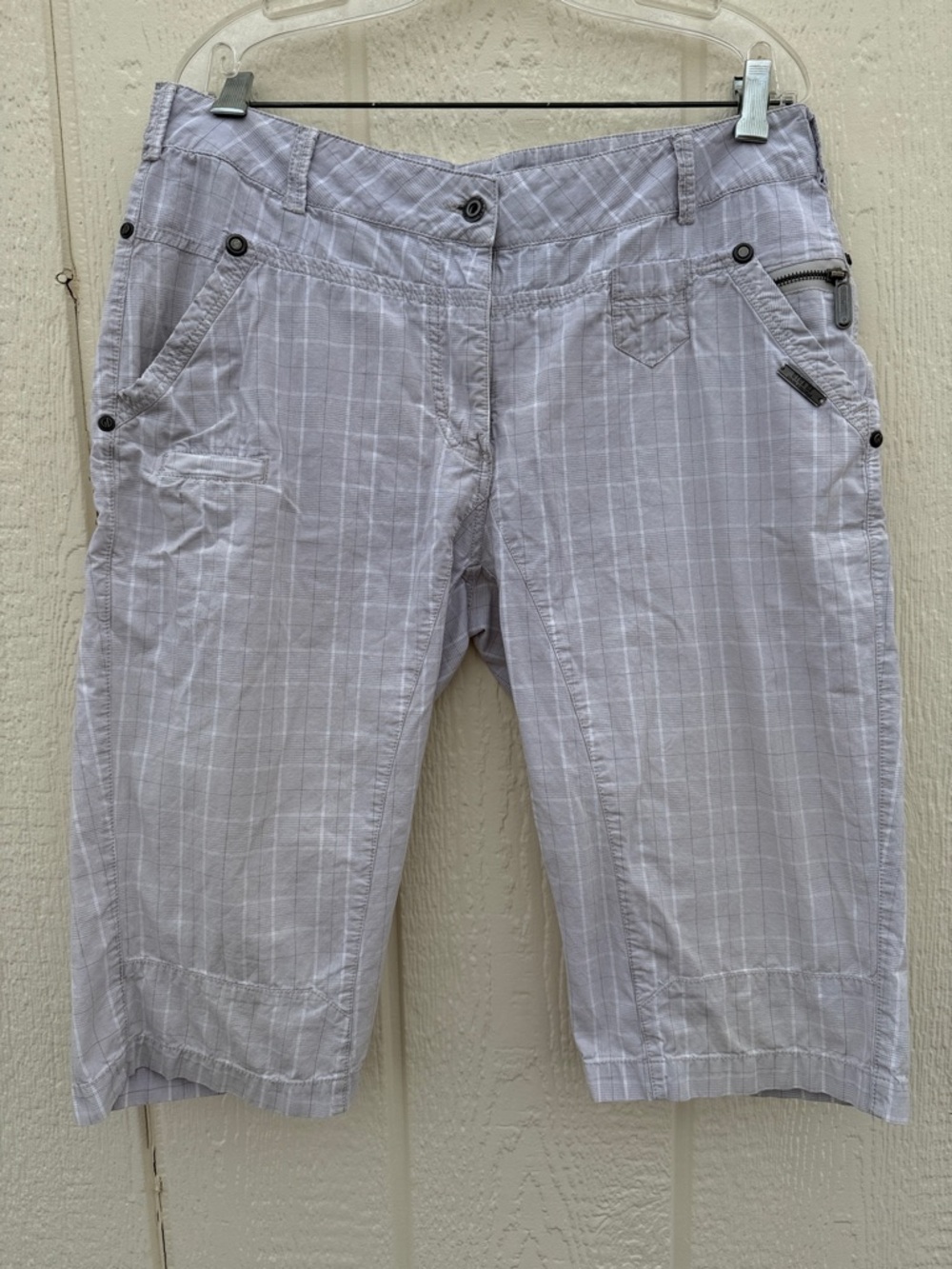 Giga Dx Womens Sz 12 Plaid Casual Capris Geniune FreeWear Europe Mutiple Pockets